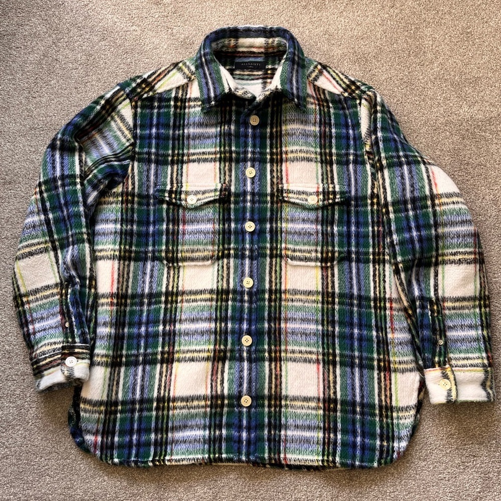 Mens All Saints Relaxed Fit Heavyweight Overshirt Jacket Size Large